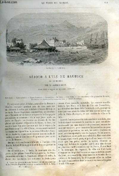 Le tour du monde - nouveau journal des voyages - livraison n164 et 165 - Sjour  l'ile de MAurice (ile Maurice) par Alfred Erny! (1860-1861).