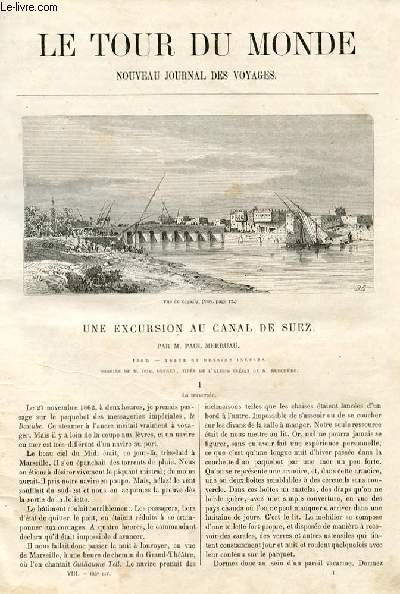 Le tour du monde - nouveau journal des voyages - livraison n183 et 184 - Une excursion au Canal de Suez par P. Merruau (1862), dessins de Grenet (tirs de l'album de Berchere).