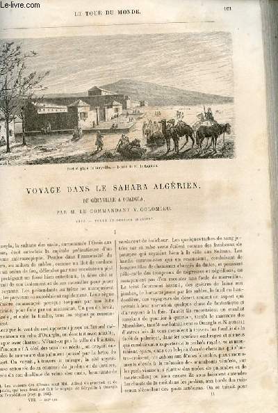 Le tour du monde - nouveau journal des voyages - livraison n°193, 194 et 195 - Voyage dans le Sahara algérien de Géryville à Ouargla par le commandant V. Colomieu (1862).