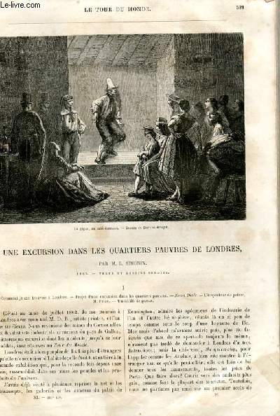 Le tour du monde - nouveau journal des voyages - livraison n282 - Une excursion dans les quartiers pauvres de Londres par L; Simonin (1862).