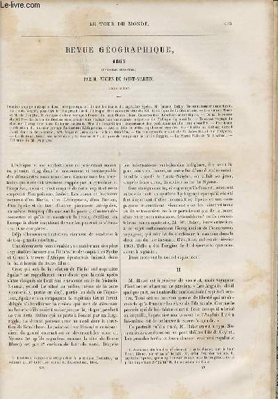 Le tour du monde - nouveau journal des voyages - Revue gographique 1865 (second semestre) par Vivien de St Martin.