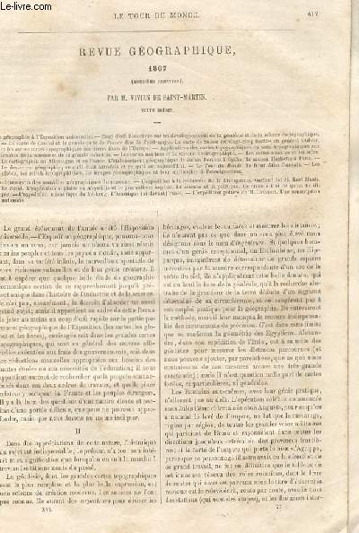 Le tour du monde - nouveau journal des voyages - Revue géographique 1867 (second semestre) par Vivien de Saitn Martin.