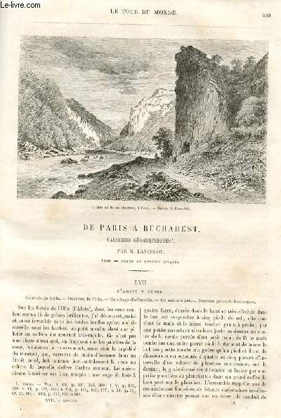 Le tour du monde - nouveau journal des voyages - livraison n436,437,438 et 439 - De Paris  Bucharest, causeries gographiques par Lacelot (1860).