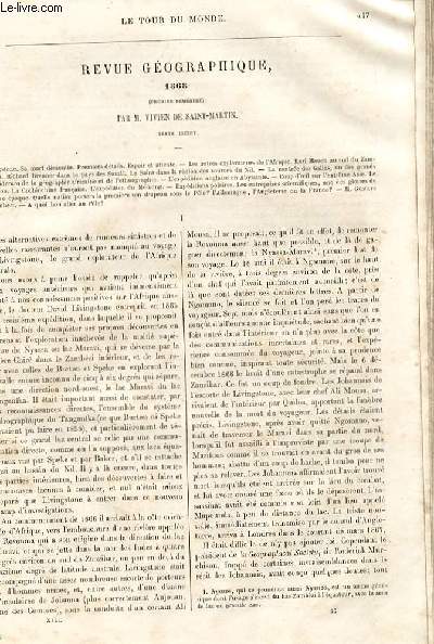 Le tour du monde - nouveau journal des voyages - Revue gographique 1868 (premier semestre) par Vivien de St Martin.