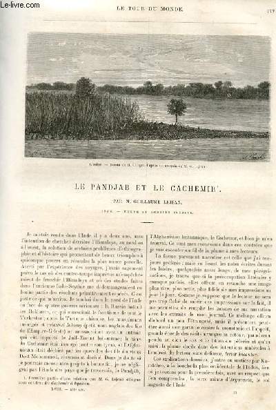 Le tour du monde - nouveau journal des voyages - livraison n455,456 et 457 - Le Pandjab et le Cachemir par Guillaume Lejean (1866).