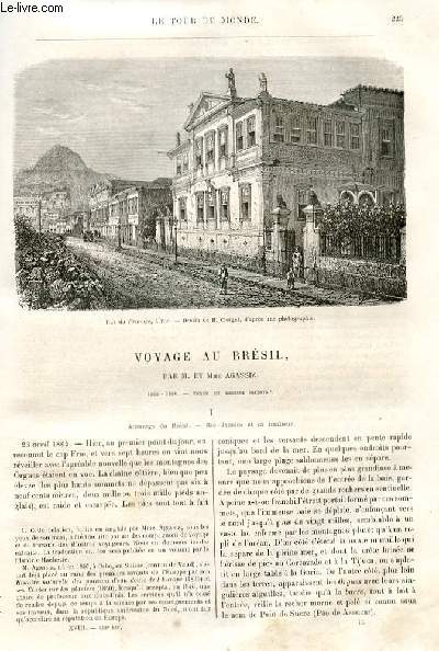 Le tour du monde - nouveau journal des voyages - livraison n°458,459,460 et 461 - Voyage au Brésil par M. et Mme Agassiz (1865-1866).