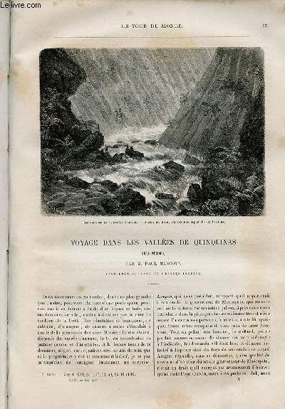 Le tour du monde - nouveau journal des voyages - livraison n554,555 et 556 - voyage dans les Valles de Quinquinas (Bas Prou) par Paul Marcoy (1849-1861).