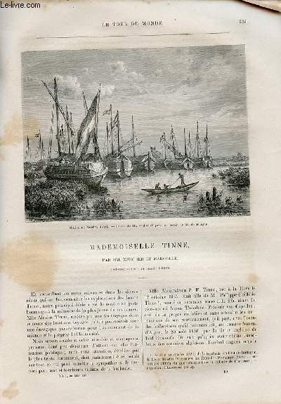 Le tour du monde - nouveau journal des voyages - livraison n°566 - Mademoiselle Tinne par Zurcher et Margolle (1861-1869).