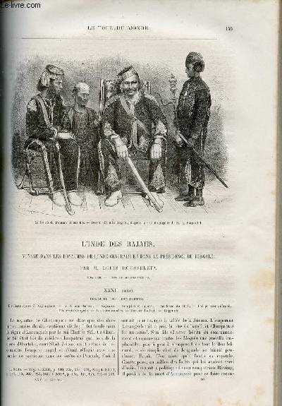 Le tour du monde - nouveau journal des voyages - livraison n635,636 et 637 - L'Inde des Rajahs - Voyage dans les Royaumes de l'inde Centrale et dans la Prsidence du Bengale par Louis Rousselet (1864-1868).