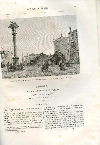 Le tour du monde - nouveau journal des voyages - livraison n677 - Chioggia,dans la lagune vnitienne par Edouard Charton (1859).