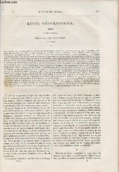 Le tour du monde - nouveau journal des voyages - Revue géographique 1874 (premier semestre) par Vivien de St Martin.