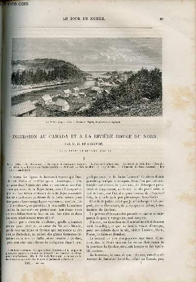 Le tour du monde - nouveau journal des voyages - livraison n°762,763 et 764 - Excursion au Canada et à la rivière rouge du Nord par H. De Lamothe (1873).