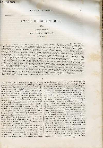 Le tour du monde - nouveau journal des voyages - Revue géographique 1875 (second semestre) par Vivien de St Martin.
