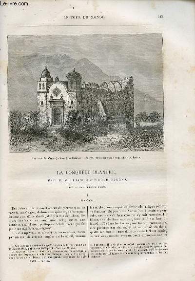 Le tour du monde - nouveau journal des voyages - livraison n789,790,791,792 et 793 - La conqute blanche par William Hepworth Dixon (1875).