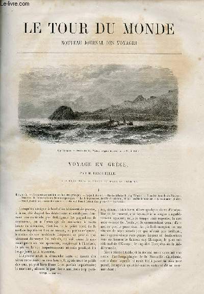 Le tour du monde - nouveau journal des voyages - livraison n808,809,810,811 et 812 - voyage en Grce par Henri Belle (1861-1868-1874).
