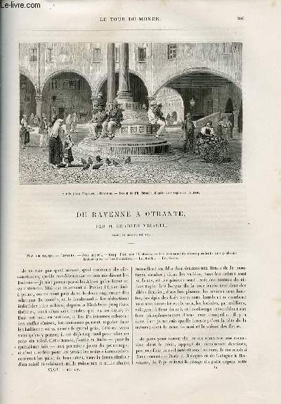 Le tour du monde - nouveau journal des voyages - livraison n°874,875,876,877 et 878 - De Ravenne à Otrante par Charles Yriarte.