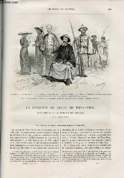 Le tour du monde - nouveau journal des voyages - livraison n°879 et 880 - La conquête du delata du Tong - King (Tonkin) par Romanet du Caillaud (1873).
