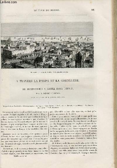 Le tour du monde - nouveau journal des voyages - livraison n885 et 886 - A travers la pampa et la cordillre - de Montevideo  Santa Rosa (Chili) par Desir Charnay (1876).
