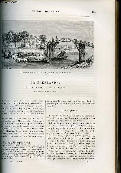 Le tour du monde - nouveau journal des voyages - livraisons n°998 et 999 - La Néerlande, par Charles de Coster (1878).