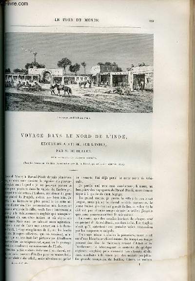 Le tour du monde - nouveau journal des voyages - livraison n°1025 - Voyage dans le nord de l'Inde - excursion à Attok, sur l'Indus par De bérard - 1878.