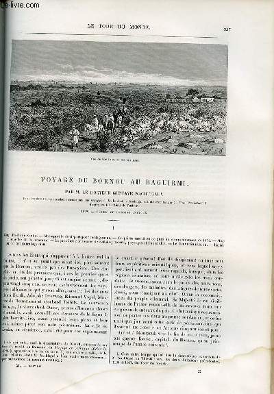 Le tour du monde - nouveau journal des voyages - livraisons n1038,1039,1040,1041 et 1042 - Voyage de Bornou au Baguirmi par le docteur Gustave Nachtigal.