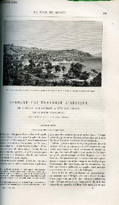 Le tour du monde - nouveau journal des voyages - livraisons n1055,1056,1057,1058,1059,1060 et 1061 - Comment j'ai travers l'Afrique de l'ocan atlantique  l'ocan indien par le major Serpa Pinto (1877-1878),  suivre.