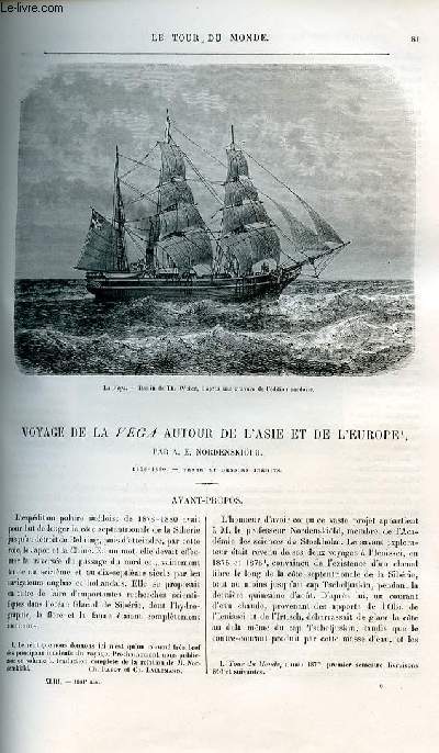 Le tour du monde - nouveau journal des voyages - livraison n1101 - 1102 - 1103 - Voyage de la Vega autour de l'Asie et de l'Europe par A. E. NORDENSKIOLD