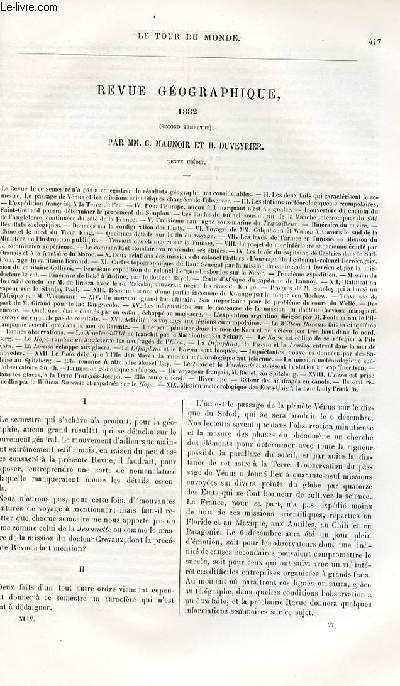Le tour du monde - nouveau journal des voyages - Revue géographique 1882 - second semestre par C. MAunoir et H. Duveyrier.