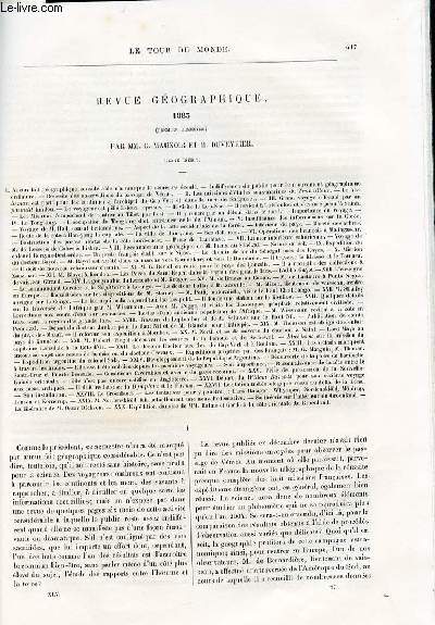 Le tour du monde - nouveau journal des voyages - Revue gographique 1883 (premier semestre) par C. maunoir et H. Duveyrier.