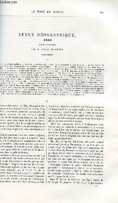Le tour du monde - nouveau journal des voyages - Revue gographique 1890 - premier semestre par henri Jacottet.