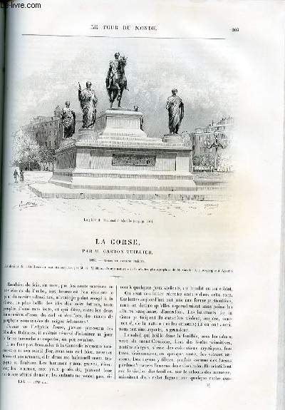 Le tour du monde - nouveau journal des voyages - livraisons n1578, 1579, 1580, 1581 et 1582 - La Corse par Gaston Vuillier.