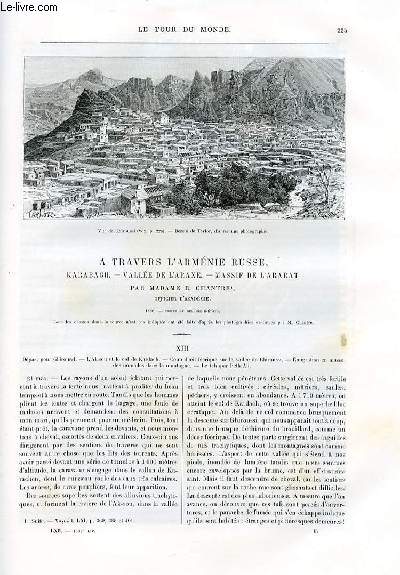 Le tour du monde - nouveau journal des voyages - livraisons n1605, 1606, 1607 et 1608 - A travers l'Armnie russe - Karabagh - valle de l'Araxe - massif de l'Ararat par Madame E. Chantre.