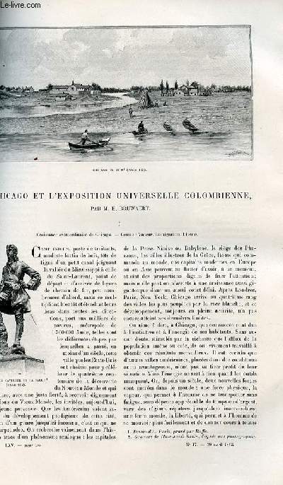 Le tour du monde - nouveau journal des voyages - livraison n°1686,1687 et 1688 - Chicago et l'exposition universelle colombienne par E. Bruwaert.
