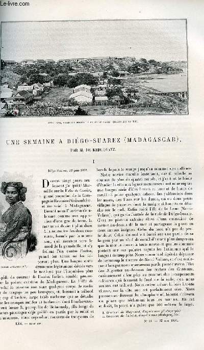 Le tour du monde - nouveau journal des voyages - livraison n1690 - une semaine  Diego-Suarez (Madagascar) par De Kergovatz.