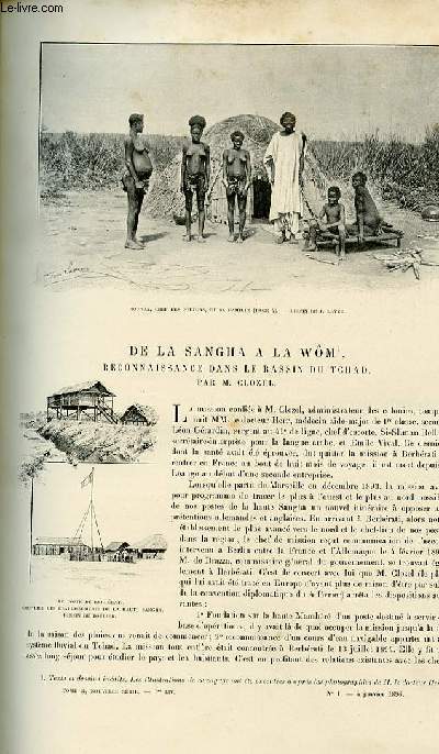 Le tour du monde - journal des voyages - nouvelle srie- livraisons n01, 02 et 03 - De la Sangha  la Wm, reconnaissance dans le bassin du Tchad par M.Clozel.