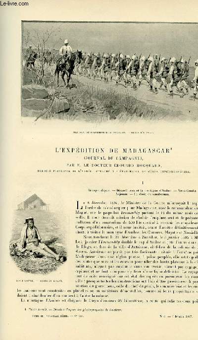 Le tour du monde - journal des voyages - nouvelle srie- livraison n06,07,08,09,10,11,12 et 13 - L'expdition de Madagascar (journal de campagne) par le docteur Edouard Hocquard,mdecin principal de l'arme.