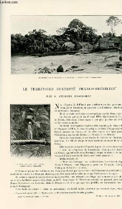 Le tour du monde - journal des voyages - nouvelle srie- livraison n50 - Le teritoire contest franco-brsilien par Georges Brousseau.