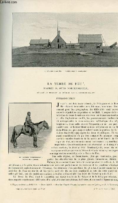 Le tour du monde - journal des voyages - nouvelle srie- livraisons n02, 03, 04 et 05 - La terre de feu d'aprs Otto Nordenskjoeld, rsum et traduit du sudois par Charles Rabot.