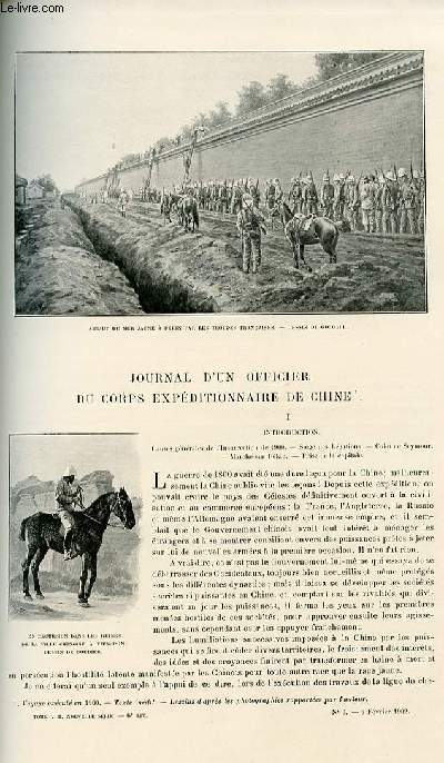 Le tour du monde - journal des voyages - nouvelle srie- livraisons n06 et 07 - Journal d'un officier du corps expditionnaire de Chine.