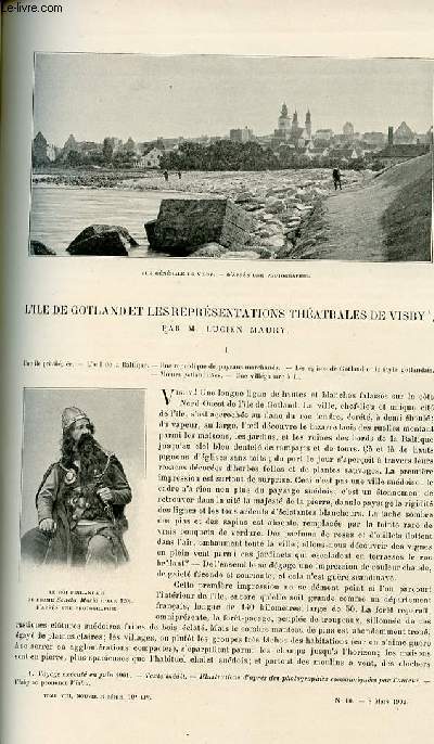 Le tour du monde - journal des voyages - nouvelle srie- livraison n10 - L'le de Gotland et les reprsentations thtrales de Visby par Lucien Maury.