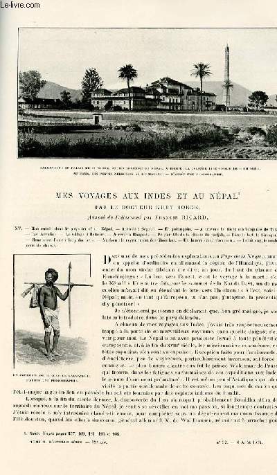 Le tour du monde - journal des voyages - nouvelle srie- livraisons n32,33, et 34 - Mes voyages aux Indes et au Npal par le docteur Kurt Boeck , adapt de l'allemand par Francis Ricard.