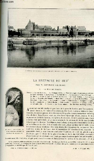 Le tour du monde - journal des voyages - nouvelle série- livraisons n°35,36,37,38,39,40 et 41 - La Bretagne du Sud par Gustave Geffroy.