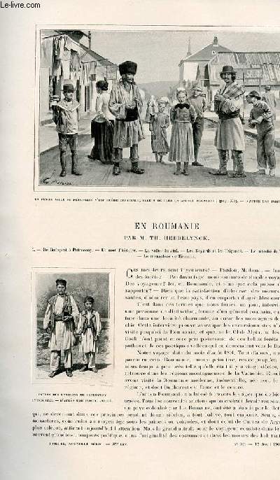 Le tour du monde - journal des voyages - nouvelle série- livraisons n°32,33 et 34 - En Roumanie par Th. Hebbelynck.