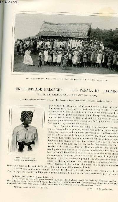 Le tour du monde - journal des voyages - nouvelle srie- livraisons n46 et 47 - Une peuplade malgache - Les tanala de l'Ikongo par le lieutenant Ardant du Picq.