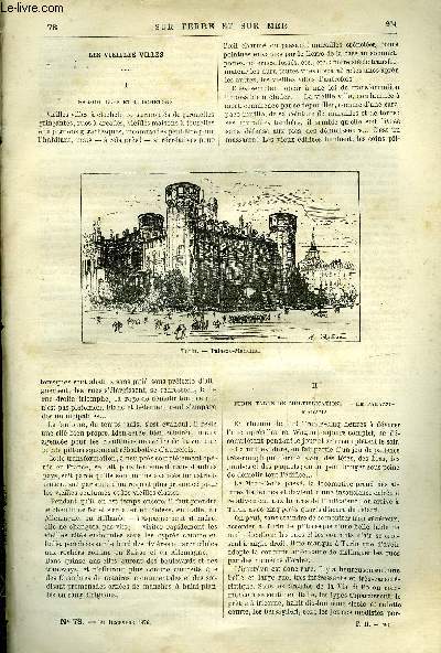 Sur terre et sur mer n 78 - Les vieilles villes, Turin - palazzo madama, Le radeau de la mduse par V.F. Maisoneufve, Voyage autour de l'Afrique, chapitre II, la pyramise de chops et le sphinx, La chasse aux baleines, XVIII par Pierre Buffires