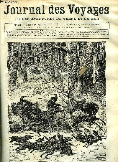 Journal des voyages et des aventures de terre et de mer n 23 - Une aventure en Russie - le traineau poursuivi par les loups, Vie et aventures de Thurot le corsaire, Les pompiers de New York, Aventures prilleuses chez les peaux rouges, chapitre VII