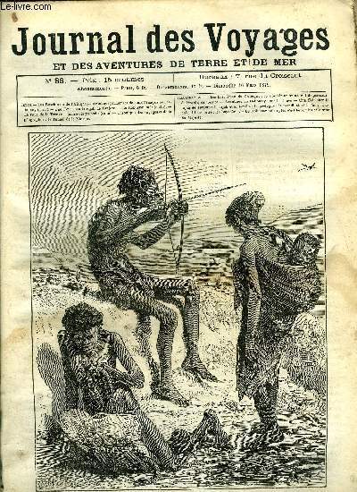 Journal des voyages et des aventures de terre et de mer n 88 - Les boschimen de l'Afrique - les boschimen de l'afrique se nourrissent de poissons, lzards, de tortues, Aventures prilleuses de deux voyageurs franais au Dahomey, Une fte chez un Rajah