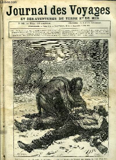 Journal des voyages et des aventures de terre et de mer n 96 - Les mystres des pcheurs de baleines - il tira son contenu et dcoupa une tranche de chair, Aventures prilleuses de deux voyageurs franais au Dahomey, X, Les faux-monnayeurs amricains