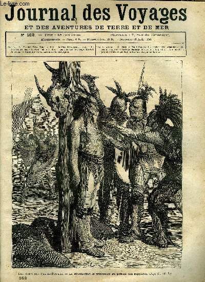 Journal des voyages et des aventures de terre et de mer n 162 - Les derniers peaux-rouges, ils attachrent le prisonnier au poteau des supplices, Le pays des serpents, chapitre XI, Le muse d'Amiens, Le pirate malais, chapitre II, Le port de Rouen