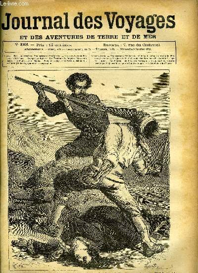 Journal des voyages et des aventures de terre et de mer n 183 - Scnes amricaines - une caravane d'migrants : il brisa le crane du misrable d'un coup de crosse, Les jeux du 1er de l'an, Les motions de Polydore Marasquin, IV, L'hotel de ville d'Ypres